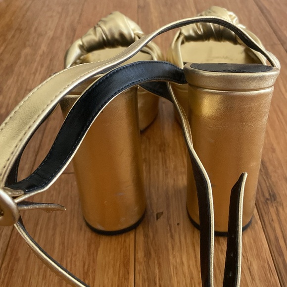 ASOS Knotted Gold Platform Sandal - Picture 8 of 8